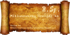 Miklusovszky Szellőke névjegykártya